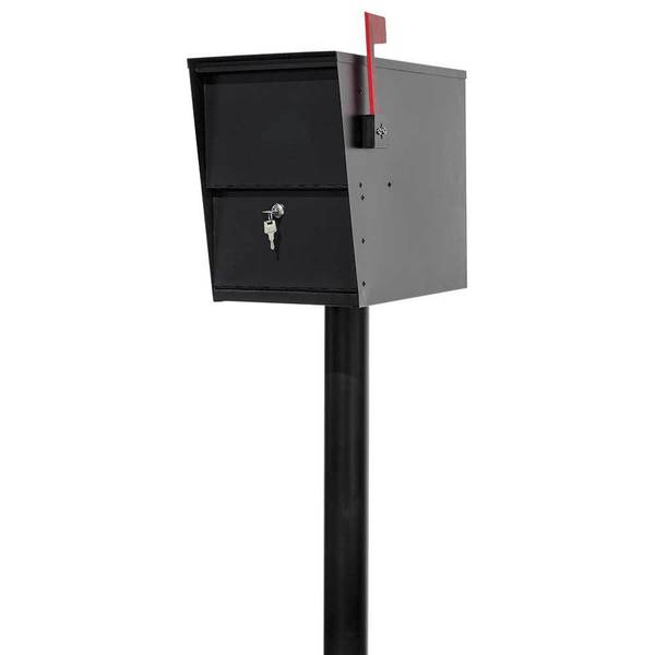 Qualarc LetterSentry Locking Mailbox with direct buriel steel post LSLM-2000-PST